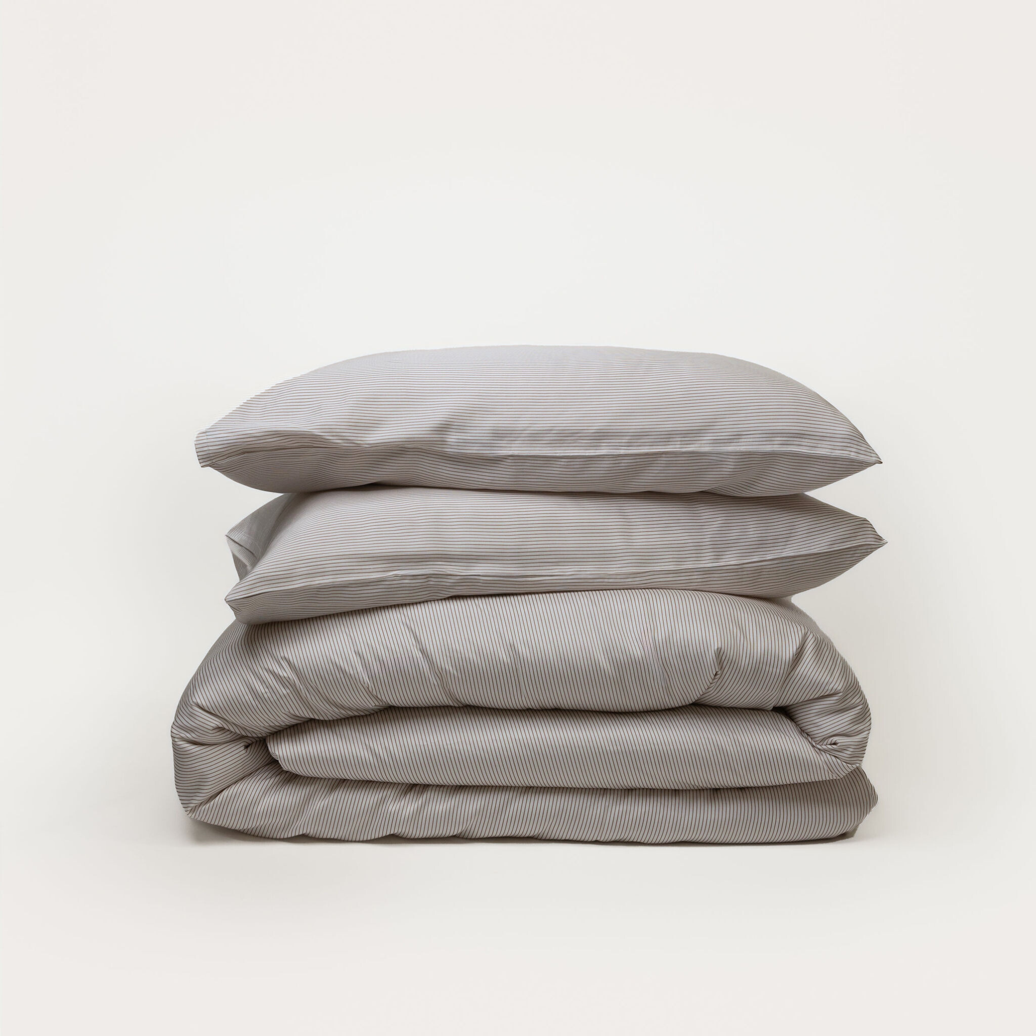 Bamboo Quilt Cover – Mocha Stripe