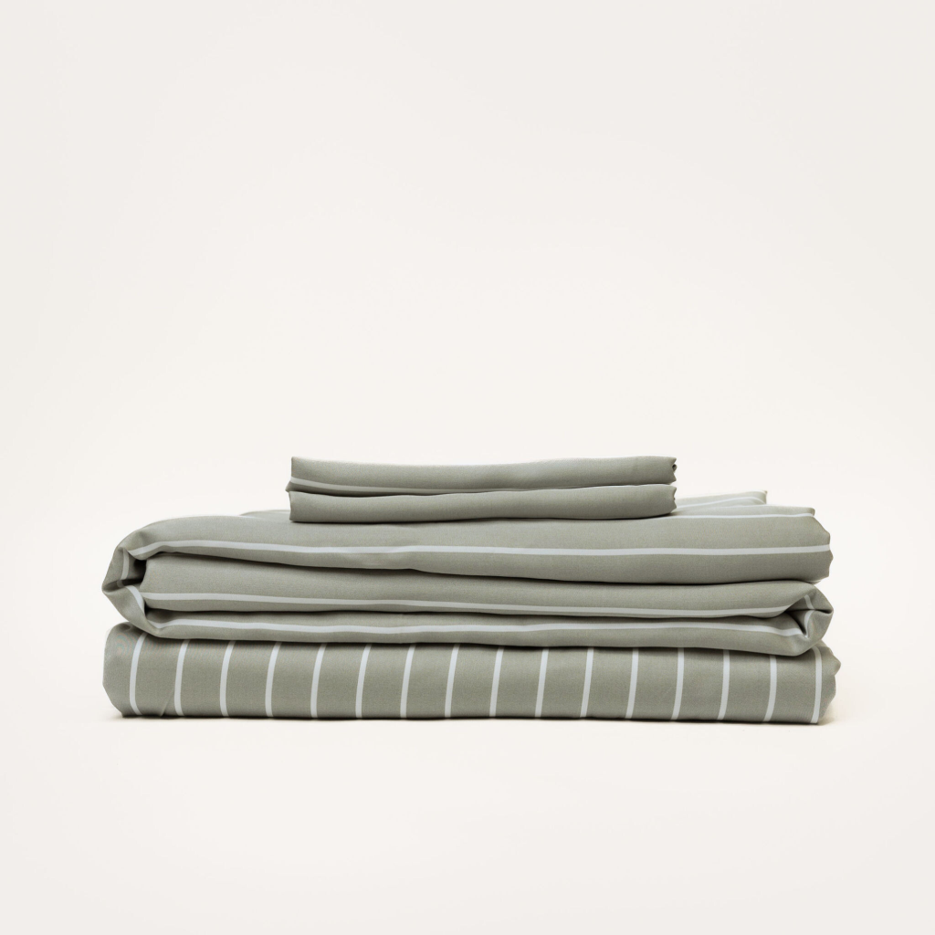 Bamboo Sheet Set – Olive Stripe
