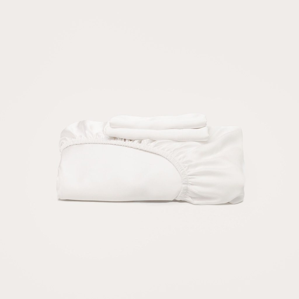 Bamboo Fitted Sheet & Pillowslips – White
