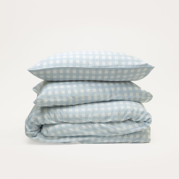 Bamboo Quilt Cover – Sky Gingham