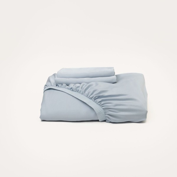 Bamboo Fitted Sheet & Pillowslips – Sky